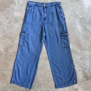 Happily Grey Lyocell Wide-Leg Cargo Pants